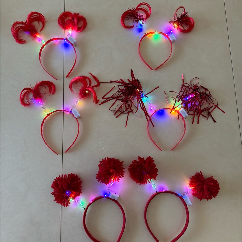 Red Light Up Headbands (4) different types